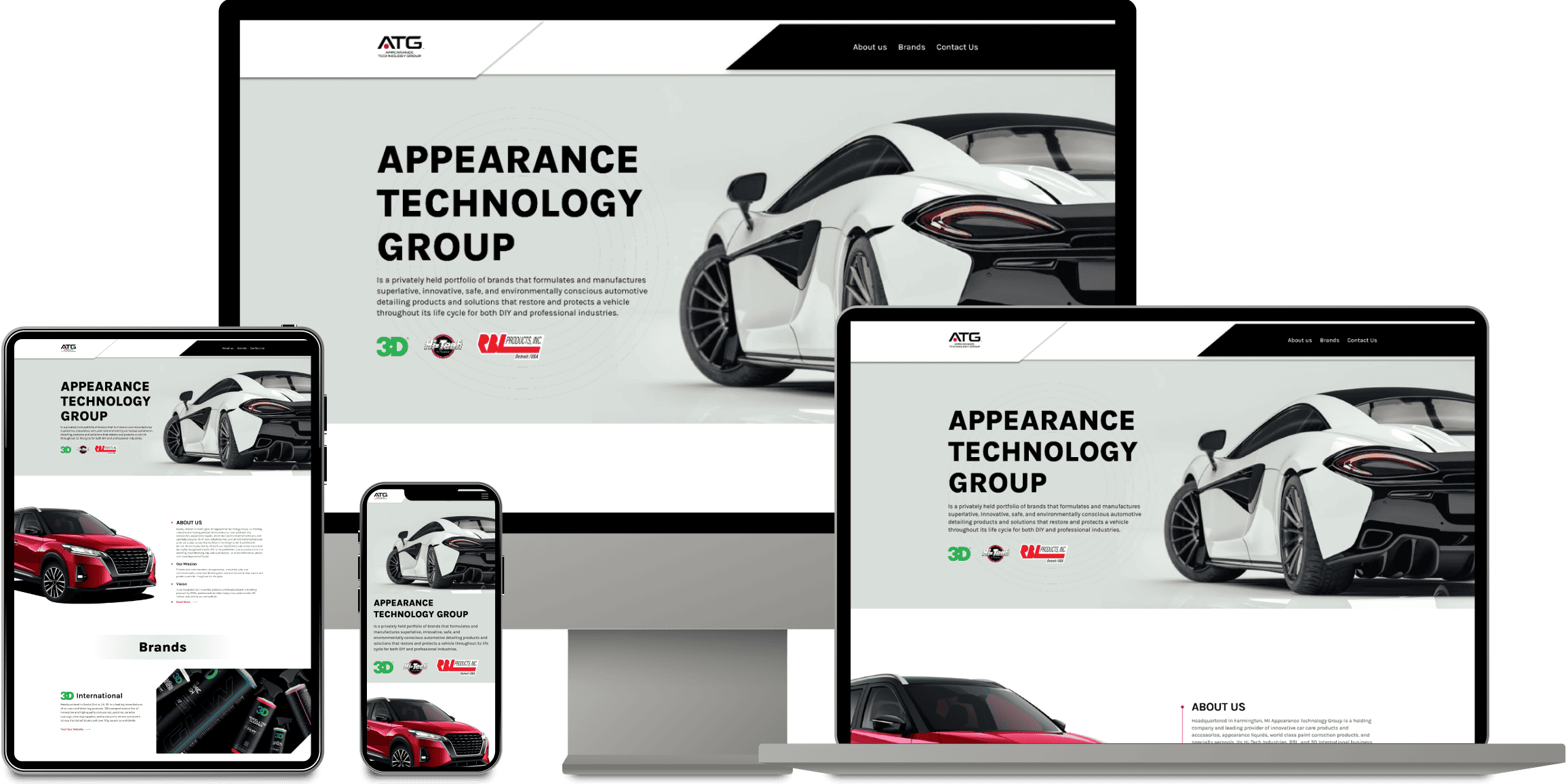 Appearance Technology Group website design shown on desktop, laptop, tablet and phone screens